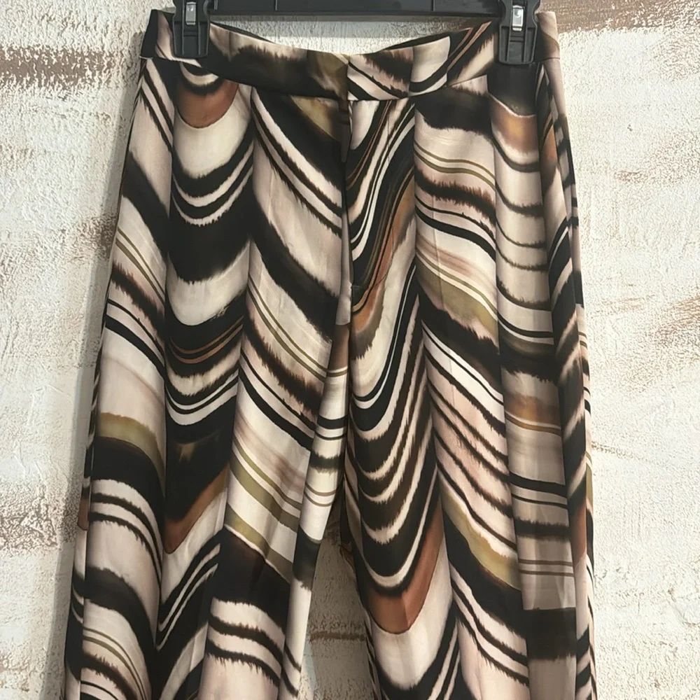 Zara Swirl-Print Wide-Leg Jumpsuit in Black, Cream & Tan - Picture 6 of 11